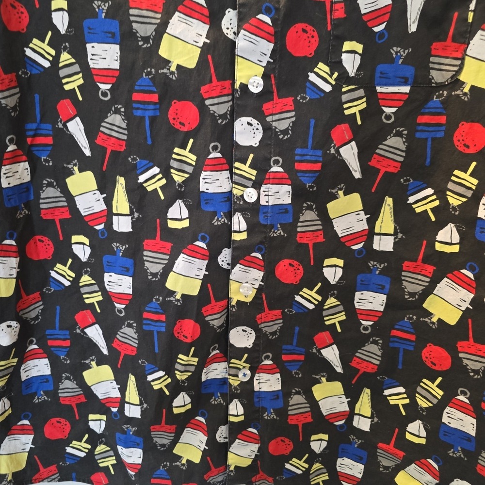 Unionbay Men's Short Sleeve Shirt Button-down All-Over Buoy Print Size L - Picture 4 of 13